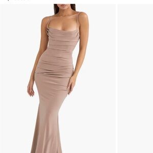 House of CB Taupe Maxi Dress